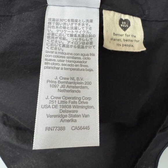 Madewell Black Linen-Blend Lucie Short Puff Sleeve Smocked Mini Dress Size L - Picture 14 of 15